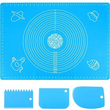 Tappetino in silicone per pasticceria 70x50 cm, antiaderente e riutilabile con misure antiscivolo, tappetino da cottura per fondant, torte, pizza e impasti, tappetino per stendere la pasta e da banco (1/5)