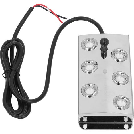 Brumisateur ultrasonique de fontaine d'étang d'eau de câble de 1.35m, brumisateur silencieux à 6 têtes en acier inoxydable pour jardin paysager DC45-48V. (1/5)