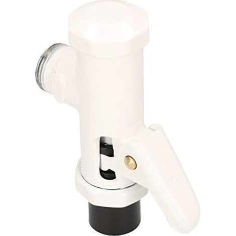 KOTARBAU Robinet de chasse d'eau blanc 3/4" avec déclenchement mécanique et robinet de chasse d'eau inoxydable - Montage facile (1/5)