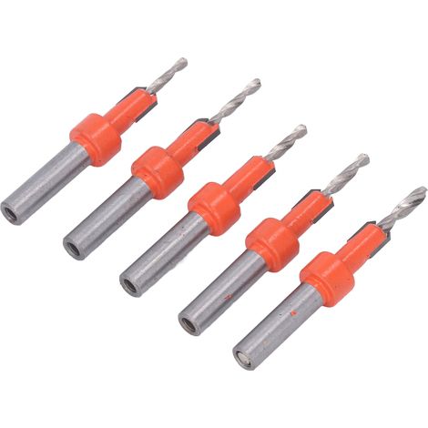 Foret à bois fraise conique, foret étagé en carbure, mèche à visser autoforeuse, foret à chanfreiner à queue cylindrique, kit de perçage multi-usage pour menuiserie, pointe de vissage biseautée, outil (1/5)
