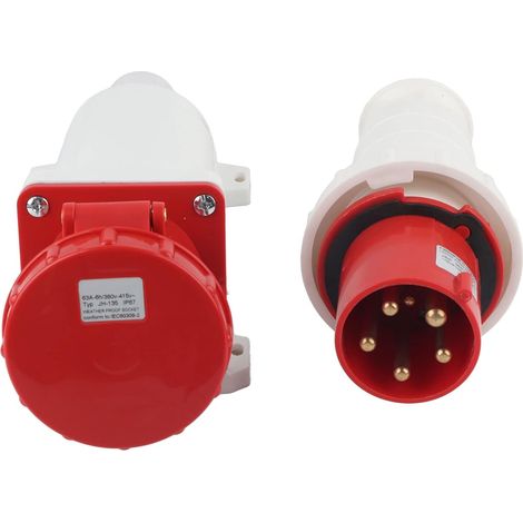 380-415V 63A 5 Broches Prise D'aviation Industrielle Ouverte 3P + N + E IP67 Connecteur de Prise étanche pour Extérieur (1/5)