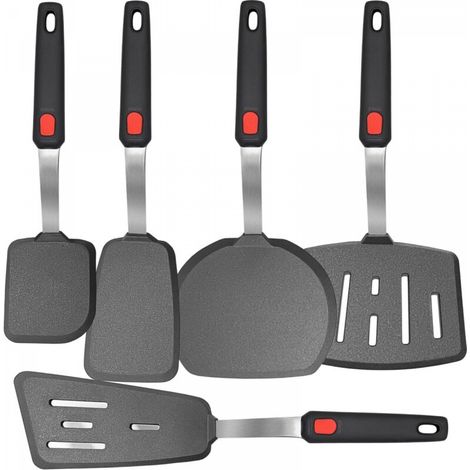 Ensemble de 5 spatules en silicone pour mélanger, manche et lame en caoutchouc résistant à la chaleur jusqu'à 600 °F, ustensiles de cuisine antiadhésifs, spatule à œufs (1/5)