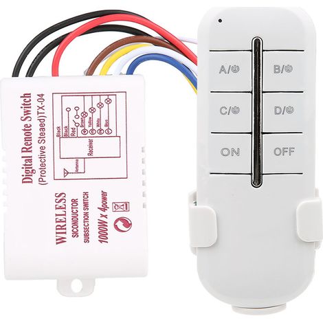 Interrupteur à distance RF pour lampe réceptrice sans fil ON/OFF AC180-240V (4 voies 41000W) (1/5)