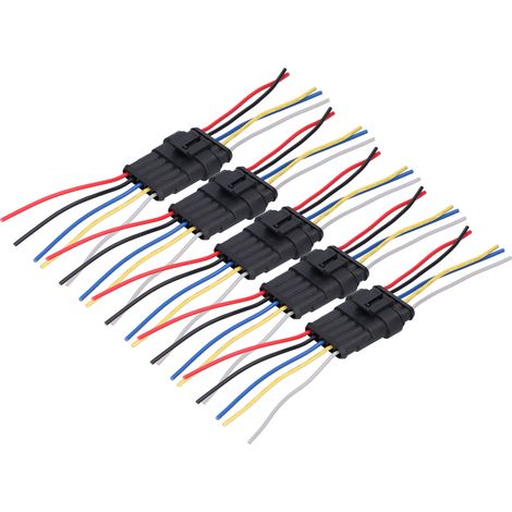 Connecteur électrique automobile 5 voies étanche, ignifugé, résistant et antioxydant (1/5)