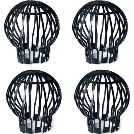 CSPARKV 4 Filtres pour gouttières Siphon de sol en maille plastique noir