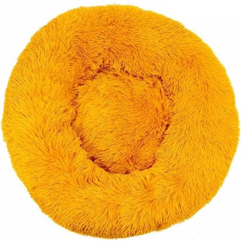 Lit pour Chat, Coussin Moelleux, Doux Lavable pour Chats Chiens (Jaune Doré, 40 cm)