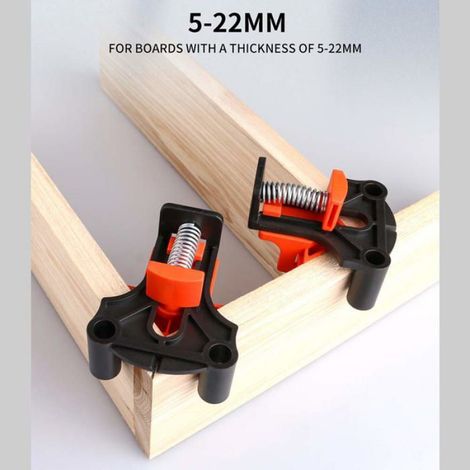 Pince à angle droit 90 degrés - 1 pièce, plastique serre-joint établi - Outillage bois menuisier - Convient pour travail du Corvina (1/5)
