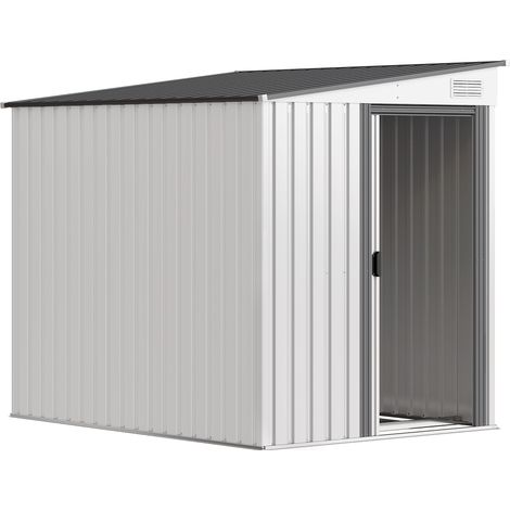 GagaAbri de jardin en metal 2,81 m2 154x206,5x181 cm avec toit en pente et fondation (1/5)