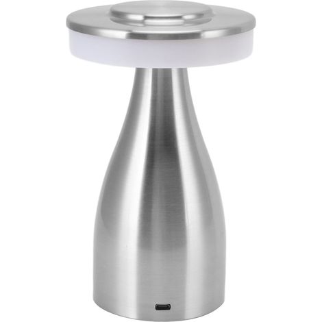 Lampe de table LED tactile, 3 modes d'intensité, rechargeable par USB, décorative et portable, idéale pour la chambre d'enfant (argentée). (1/5)