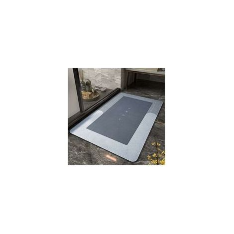 Tappetino antiscivolo per il bagno, tappetino super assorbente, ad asciugatura rapida, lavabile in lavatrice, per bagno, doccia e WC, 50x80 cm, blu - Crezuo
