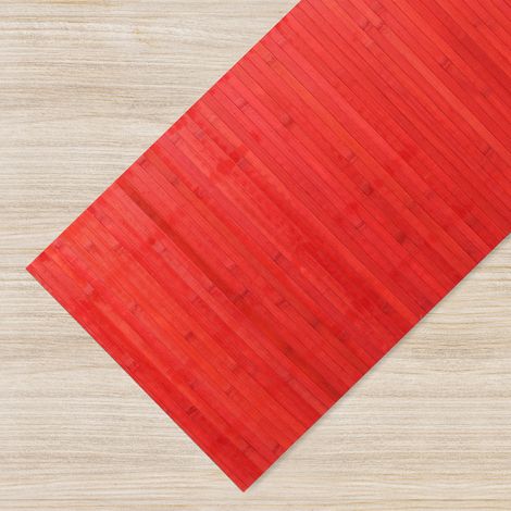 Tappeto Passatoia In Vero Bamboo Tappeto Cucina Ingresso In Legno Antiscivolo Aderente Lavabile E Antimacchia Adattabile Alla Vostra Misura Bordeaux