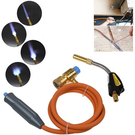 Kit de tuyau de plomberie au propane pour soudage et réparation de réfrigération, avec chalumeau à allumage automatique pour brasage et soudure à propane (1/5)