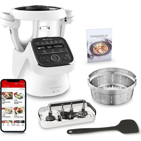 Moulinex – Robot cuiseur Companion XL 4.5L 1550W – 14 modes de cuisson – Bol inox – Application gratuite – YY4968FG (1/9)