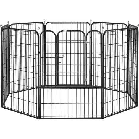 Parc pour Chiot et Chien Pliable 8 Panneaux avec Porte Enclos Modulable 79 x 100 cm Intérieur et Extérieur (1/5)