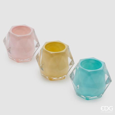 EDG Enzo De Gasperi Portacandela Diamond Ass. H 8,5 Cm D 10,5 Cm Multicolor 1 Pz