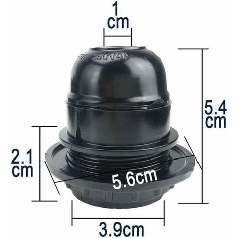 Douille E27 - Support Ampoule E27 En Bakélite - Pour Suspension Rétro Et Décoration Intérieure - 4 Pièces (1/5)