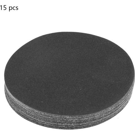 Ortviai Papier abrasif rond 5 pouces (125 mm) – 15 pièces, grains 180/400/1500/5000/10000, fibres végétales, usage sec & humide (1/5)