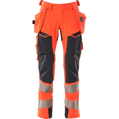 Mascot Warn-Stretchhose mit Hängetaschen 19031-711 Gr. 68 Hi-vis rot/schwarzblau (1/4)