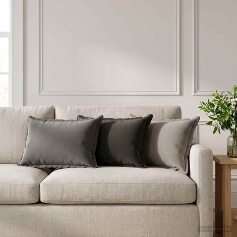 Irovami Lot de 2 housses de coussin, anthracite, polyester, 40x60 cm (1/5)