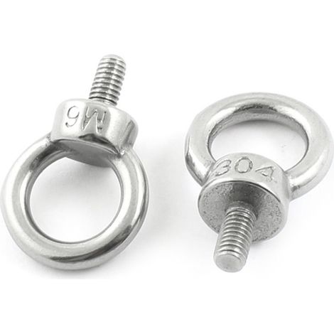2PCS Silver Ton Edelstahl Drahtseil Ringschraube 6mm Gewinde (7a2baccee3cbecf04cafd0c8e3114b7c)