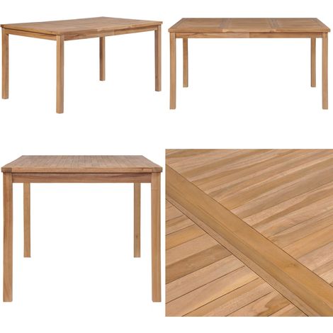 Tavolo da Giardino 150x90x77 cm in Legno Massello di Teak - Tavolo da pranzo esterno - Tavolo in legno massello
