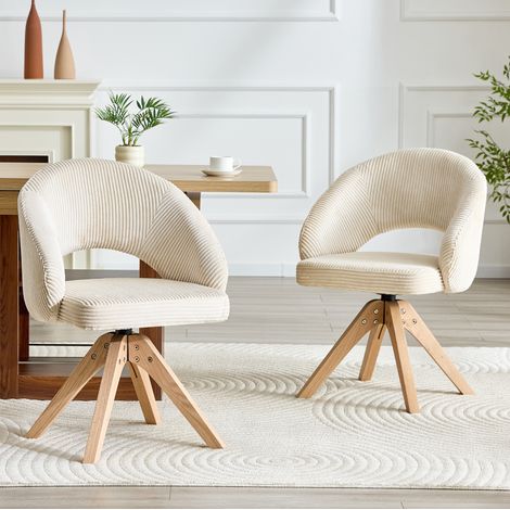 Sillas comedor giratorias tapizadas madera x2 OKMYHOME (1/5)