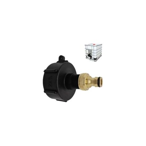 Raccordo rapido per serbatoio da 1000 litri, raccordo rubinetto IBC S60X6 per serbatoi multipli, connettore per tubo flessibile per adattatore serbatoio IBC (uscita in ottone, 1/2") - Crezuo
