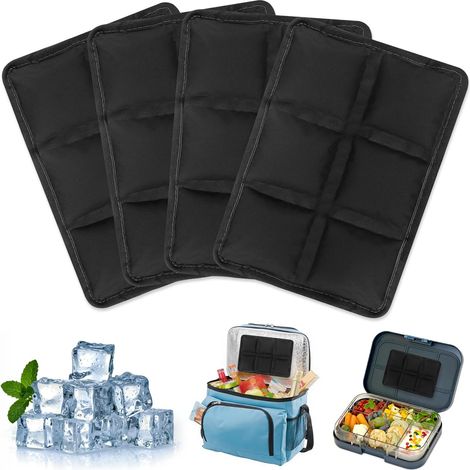 Poche de Glace en Gel Reutilisable, 4 Pièces Poche de Glace pour Glacière, Blocs Réfrigérants pour Boîtes à Déjeuner, Pain de Glaces pour Sac Isotherme, pour Voyages, École, Camping (1/5)