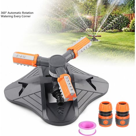 Irrigatore rotante a 3 bracci Toivize - ABS - Portata 10 m - Irrigazione automatica per prato e giardino potente, stabile, durevole e a risparmio idrico (1/4)