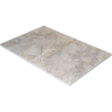 Carrelage Travertin Gris Silver 1er choix Vieilli - Opus Romain x 1,2 cm (1/5)