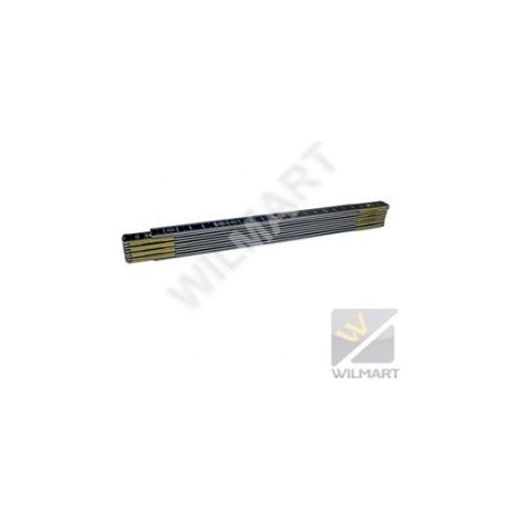 Mètre dépliant aluminium noir 1 m – Résistant à l'abrasion – Graduation blanche sur fond noir – Rivets en laiton – Wilmart