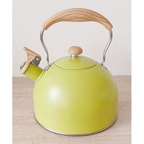 Bouilloire Sifflante, 2.5L Bouilloire Sifflante Induction Gaz, Bouilloire En Acier Inoxydable Bouilloire Théière Sifflante Pour Induction Cuisinières Gaz, Faciles À Nettoyer(Jaune) (1/5)