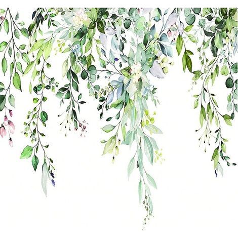 Rideau de douche 1 pièce, motif feuille fraîche nordique, polyester imprimé numérique eucalyptus, séparateur de salle de bain 180180cm (1/5)