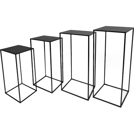 Beistelltisch 4er Set - Höhen ca. 80 / 70 / 60 / 50 cm - Pflanzenständer Blumenständer Blumenhocker