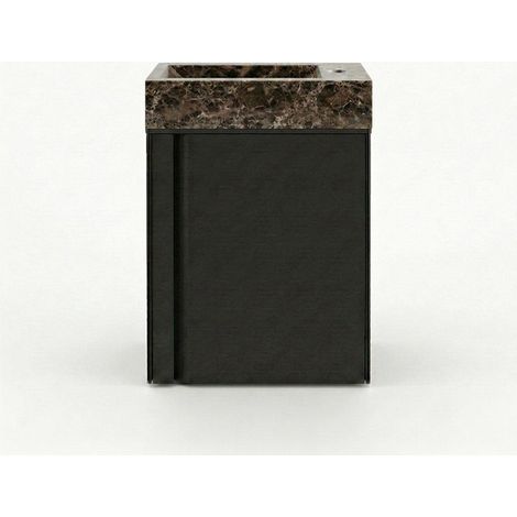 Saniclass Chaci Ensemble lave-mains - 40x65cm - 1 porte - 1 trou de robinet - droit - lave-mains dark emporador - noir mat