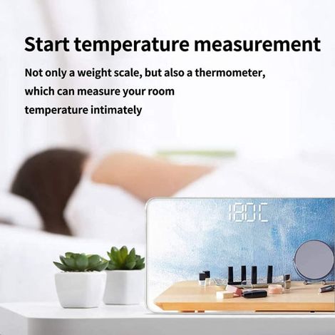 Pèse-personne portable, balance digitale miroir mini rechargeable USB, pèse-personne électronique pour santé personnelle (1/4)