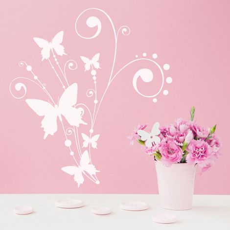Sticker Mural - Papillons - 27x30 cm - Noir (1/3)