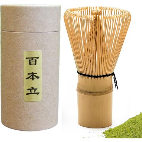 Matcha-Besen, Teepinsel, Matcha-Zubehör, Teebesenhalter (100 Borsten) - Matcha-Besen, Teepinsel, Matcha-Zubehör, Teebesenhalter (100 Borsten) (1/5)