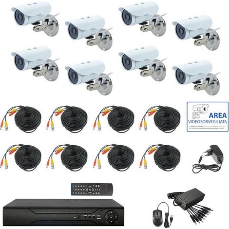 KIT Videosorveglianza AHD IP CLOUD DVR 8 Canali 8 Telecamere HD IR 2 MPX (1/5)