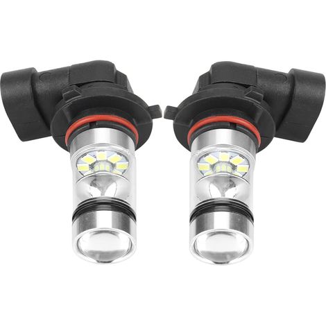 White LED Headlight Bulbs 9006 HB4, 100W 6000K Front Lamps 2 (1/5)