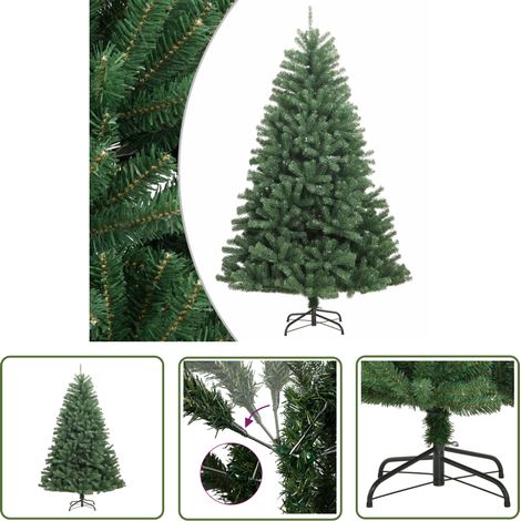 The Living Store Künstlicher Weihnachtsbaum Klappbar mit Ständer Grün 180 cm - Weihnachtsbaum - Kunstweihnachstbaum - Klappbarer Weihnachtsbaum - Grüner Weihnachtsbaum - Weihnachten (1/5)