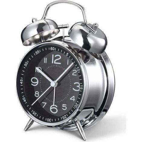 This 10cm retro silent quartz alarm clock is designed for adults looking for deep sleep. Non-ticking, it has a backlight, two alarms and analog hands, e (1/3)