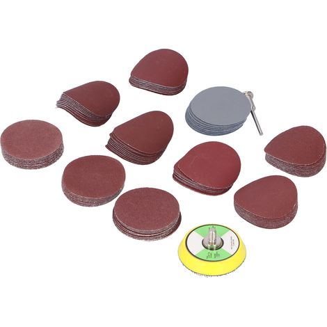 Lot de 102 disques de ponçage 2 pouces avec tige d'extension, accessoires pour ponceuse électrique, abrasifs de polissage (1/5)