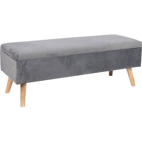 Banco cofre multifuncional 40 x 110 x 40 cm con almacenamiento asiento acolchado estilo contemporáneo de MDF gris 130017448 (1/4)