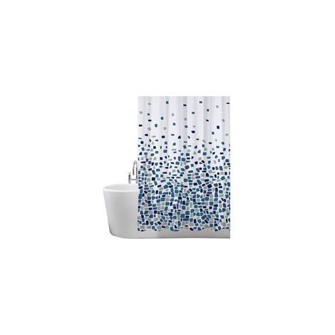 Rideau étanche pour cloison de salle de bain, séparateur de douche, protection éclaboussures – Installation facile, design transparent– (1/3)