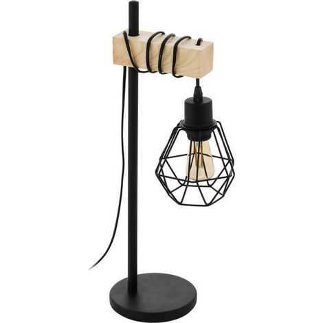 Lampada da Tavolo Legno Vintage con Paralume Townshend 5 Eglo (1/5)