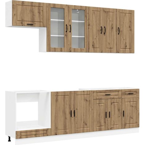 Maison Exclusive - Kuchyňská jednotka PORTO 8 ks Dub artisan Kompozitní dřevo (1/5)