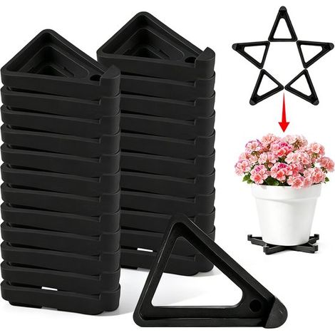 Blumentopf-Untersetzer (24 Stück) – Rutschfest, wurzelfäulehemmend, mit Drainage und Belüftung (1/5)