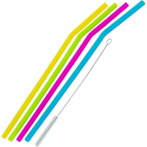 Paille silicone colorée x4 - Totally Addict