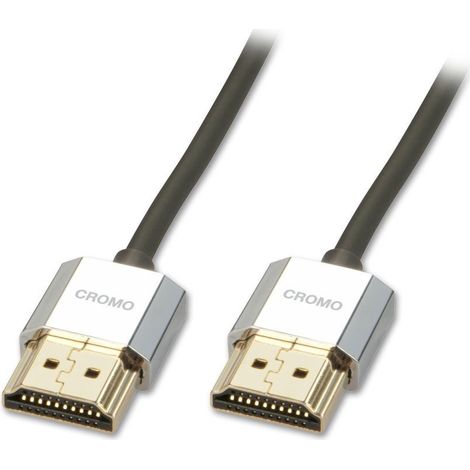 Câble HDMI 2.0 CROMO Slim High Speed 4.5 Mètres avec Ethernet, Design Slimline, 4k@60Hz 10.2G 3D 1080p HDCP 2.2 Arc CEC Testé ATC Ecran TV OLED, Xbox, PS4, PS5, Blu-Ray, Barre de Son